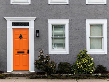Home with Orange door