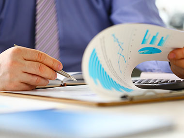 Man looking through documents